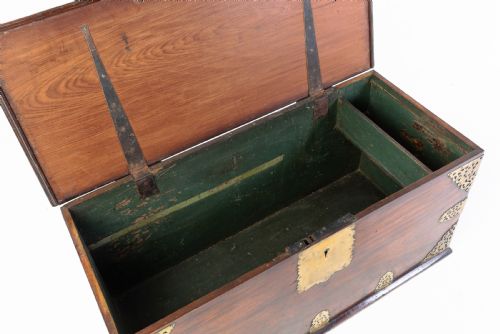 18TH CENTURY BRASS MOUNTED TRUNK - ADDITIONAL PHOTO 3