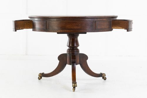 19TH CENTURY REGENCY OAK DRUM TABLE - ADDITIONAL PHOTO 6