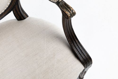 PAIR OF GEORGE III PAINTED AND GILT ARMCHAIRS - ADDITIONAL PHOTO 6