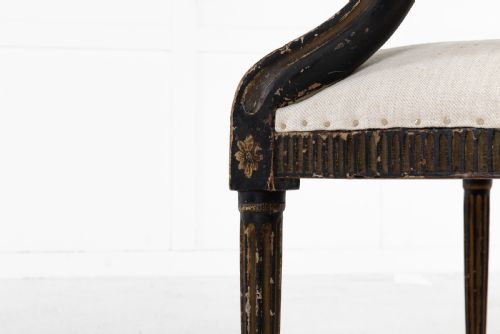 PAIR OF GEORGE III PAINTED AND GILT ARMCHAIRS - ADDITIONAL PHOTO 10