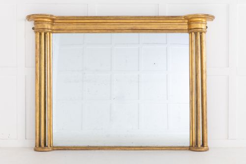 19th century regency giltwood overmantel mirror - CATEGORY: ANTIQUE MIRRORS - DATED 19TH CENTURY