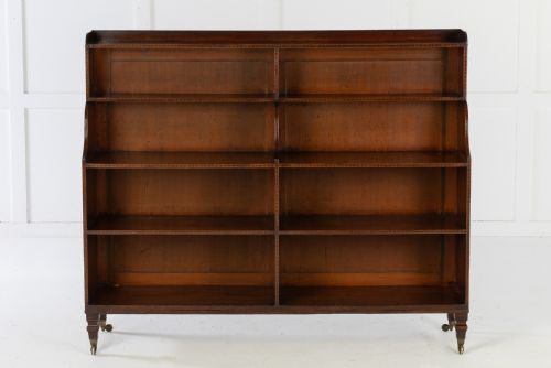 19TH CENTURY ENGLISH REGENCY MAHOGANY WATERFALL BOOKCASE - ADDITIONAL PHOTO 1