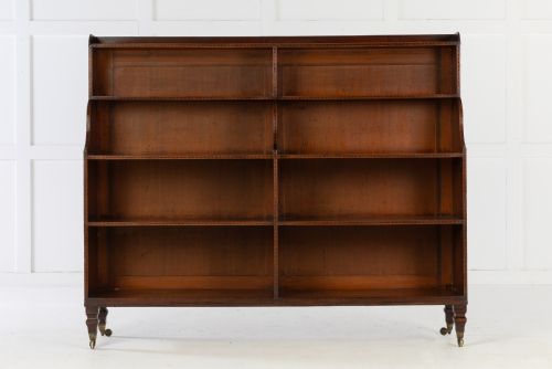 19TH CENTURY ENGLISH REGENCY MAHOGANY WATERFALL BOOKCASE - ADDITIONAL PHOTO 4
