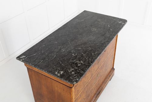 19TH CENTURY FRENCH WALNUT COMMODE WITH MARBLE TOP - ADDITIONAL PHOTO 2