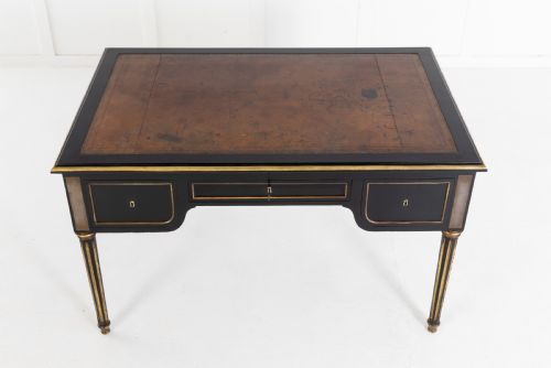19th century french ebonised bureau plat - CATEGORY: ANTIQUE DESKS - DATED 19TH CENTURY