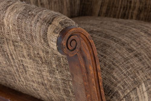19TH CENTURY OAK XFRAME ARMCHAIR - ADDITIONAL PHOTO 2