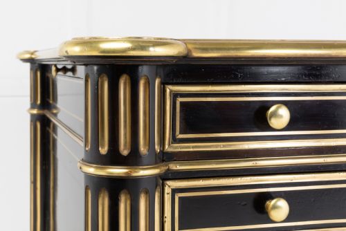19TH CENTURY EBONISED AND BRASS INLAID DESK - ADDITIONAL PHOTO 5