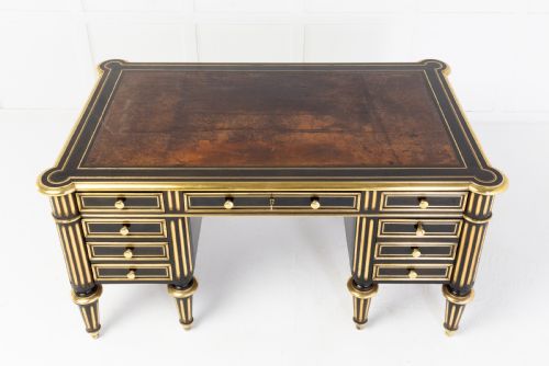 19TH CENTURY EBONISED AND BRASS INLAID DESK - ADDITIONAL PHOTO 7