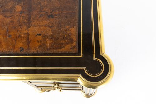 19TH CENTURY EBONISED AND BRASS INLAID DESK - ADDITIONAL PHOTO 8