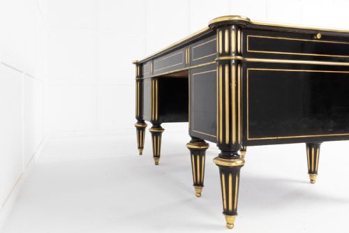 19TH CENTURY EBONISED AND BRASS INLAID DESK - ADDITIONAL PHOTO 10