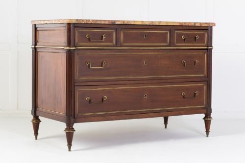 19th century commode with marble top - CATEGORY: ANTIQUE CHEST OF DRAWERS - DATED 19TH CENTURY