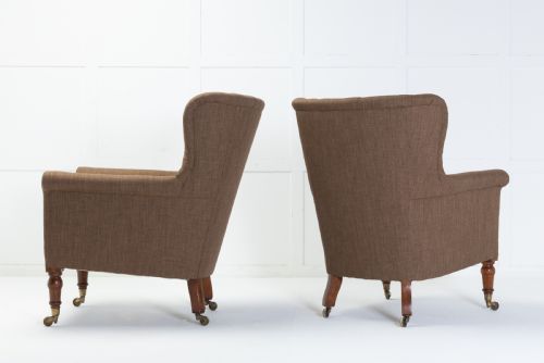 PAIR OF 19TH CENTURY ENGLISH BUTTON BACK ARMCHAIRS - ADDITIONAL PHOTO 2