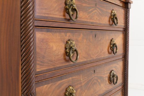 19TH CENTURY CENTURY REGENCY MAHOGANY AND ROSEWOOD CHEST OF DRAWERS - ADDITIONAL PHOTO 3