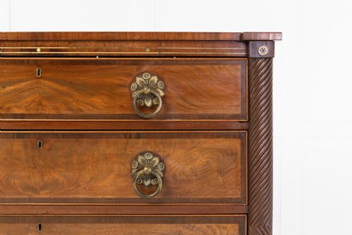 19TH CENTURY CENTURY REGENCY MAHOGANY AND ROSEWOOD CHEST OF DRAWERS - ADDITIONAL PHOTO 5