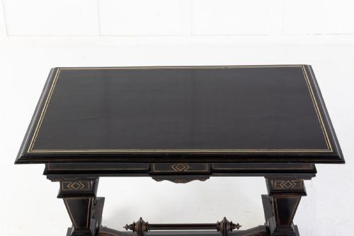 19TH CENTURY FRENCH EBONISED SIDE TABLE - ADDITIONAL PHOTO 6