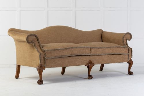large 19th century walnut camel back sofa - CATEGORY: ANTIQUE SOFAS - DATED 19TH CENTURY