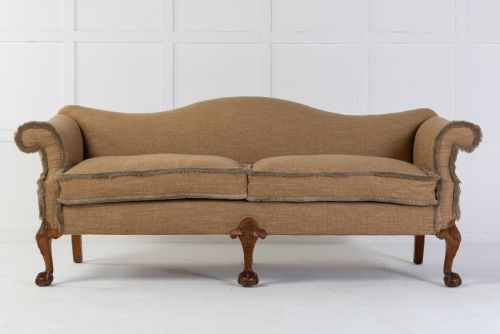 LARGE 19TH CENTURY WALNUT CAMEL BACK SOFA - ADDITIONAL PHOTO 1