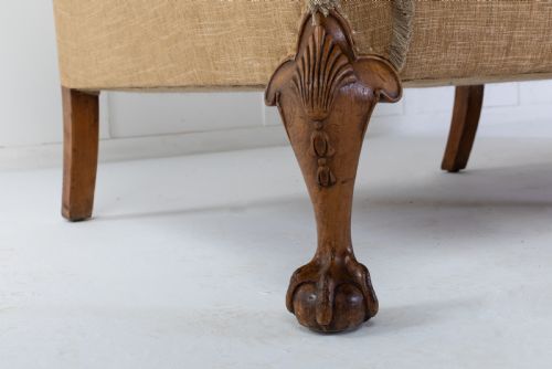 LARGE 19TH CENTURY WALNUT CAMEL BACK SOFA - ADDITIONAL PHOTO 2