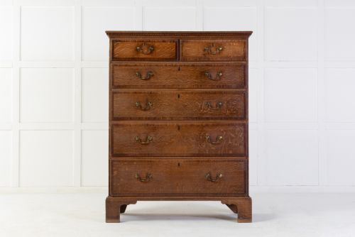 18th century george iii oak chest of drawers - CATEGORY: ANTIQUE CHEST OF DRAWERS - DATED 18TH CENTURY