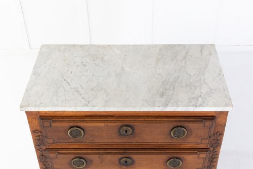 18TH CENTURY FRENCH TWO DRAWER COMMODE WITH MARBLE TOP - ADDITIONAL PHOTO 5