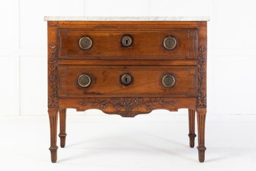 18TH CENTURY FRENCH TWO DRAWER COMMODE WITH MARBLE TOP - ADDITIONAL PHOTO 6