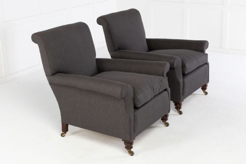 pair of 19th century english walnut armchairs - CATEGORY: ANTIQUE CHAIRS - DATED 19TH CENTURY