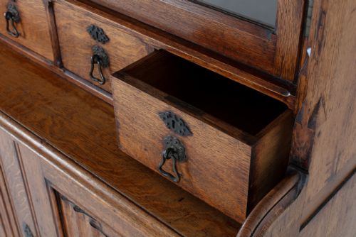 19TH CENTURY SOLID OAK BOOKCASE - ADDITIONAL PHOTO 8