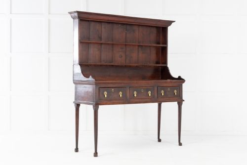 late 18thearly 19th century pine dresser and rack - CATEGORY: ANTIQUE DRESSERS - DATED 18TH CENTURY