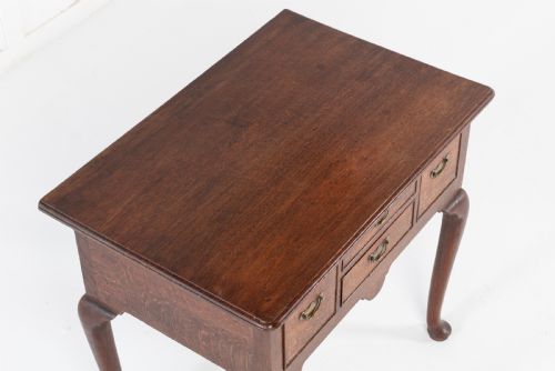 GEORGIAN OAK CABRIOLE LEG LOWBOY - ADDITIONAL PHOTO 4