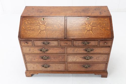 18th century estate oak ash english bureau - CATEGORY: ANTIQUE BUREAU - DATED 18TH CENTURY