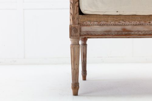 19TH CENTURY FRENCH CARVED WOOD WING CHAIR - ADDITIONAL PHOTO 7