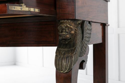 19TH CENTURY MAHOGANY DESK ATTRIBUTED TO ALPHONSE GIROUX - ADDITIONAL PHOTO 14