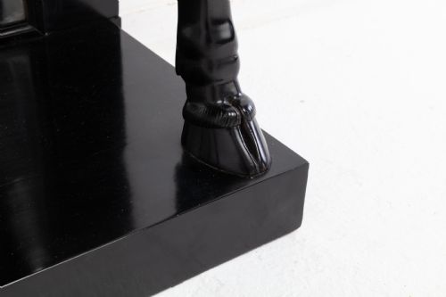 19TH CENTURY FRENCH EBONISED CONSOLE TABLE WITH MARBLE TOP - ADDITIONAL PHOTO 3