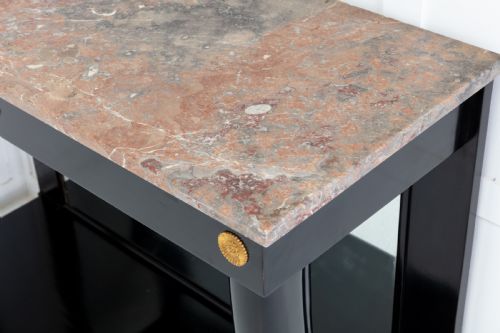 19TH CENTURY FRENCH EBONISED CONSOLE TABLE WITH MARBLE TOP - ADDITIONAL PHOTO 5
