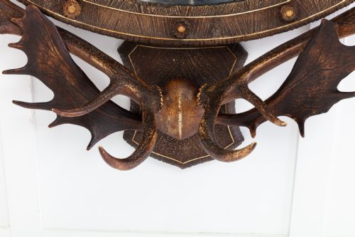 19TH CENTURY OVAL ANTLER MIRROR - ADDITIONAL PHOTO 2