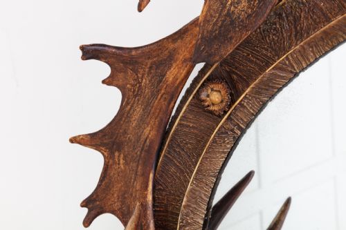 19TH CENTURY OVAL ANTLER MIRROR - ADDITIONAL PHOTO 4