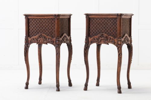 pair of 19th century french oak bedside tables - CATEGORY: ANTIQUE CUPBOARDS - DATED 19TH CENTURY