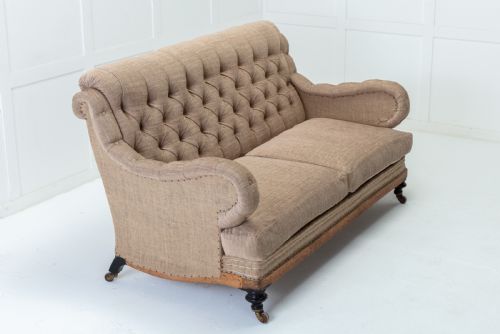 19th century english 'howard style' sofa - CATEGORY: ANTIQUE SOFAS - DATED 19TH CENTURY