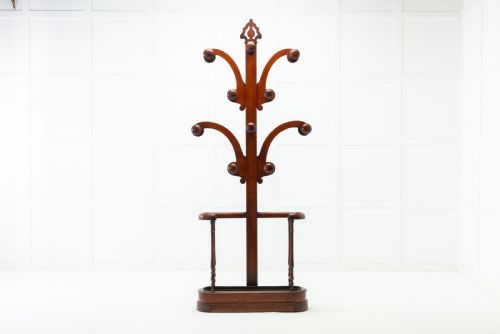 19th century oak 'hall tree' coat umbrella stand - CATEGORY: ANTIQUE FURNITURE - DATED 19TH CENTURY