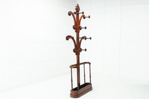 19TH CENTURY OAK 'HALL TREE' COAT UMBRELLA STAND - ADDITIONAL PHOTO 1