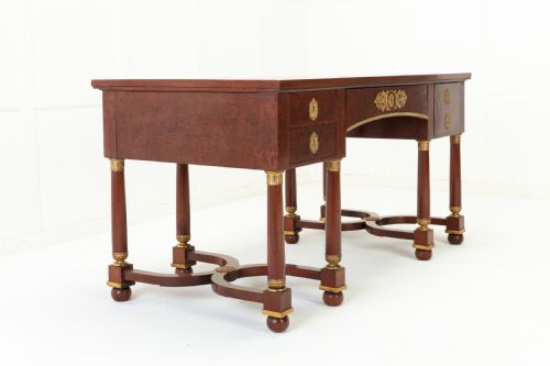 19TH CENTURY FRENCH PLUM PUDDING MAHOGANY BUREAU PLAT - ADDITIONAL PHOTO 3