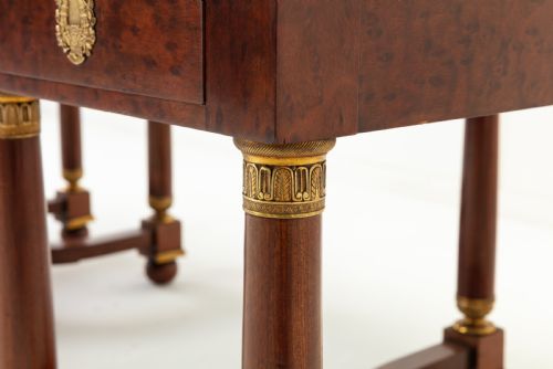 19TH CENTURY FRENCH PLUM PUDDING MAHOGANY BUREAU PLAT - ADDITIONAL PHOTO 5