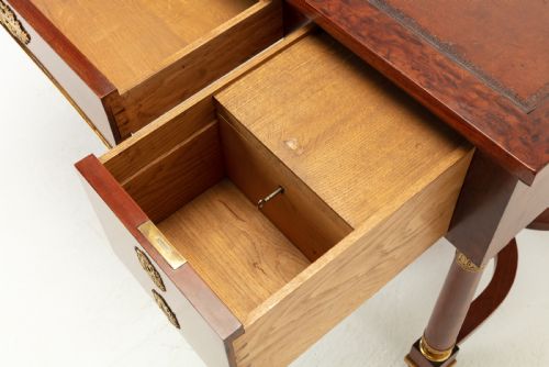 19TH CENTURY FRENCH PLUM PUDDING MAHOGANY BUREAU PLAT - ADDITIONAL PHOTO 10