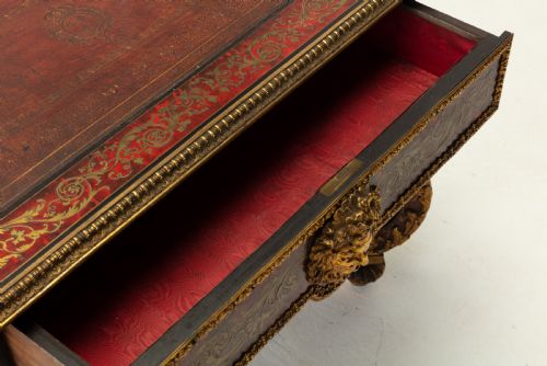 19TH CENTURY FRENCH BOULLE BUREAU PLAT - ADDITIONAL PHOTO 13