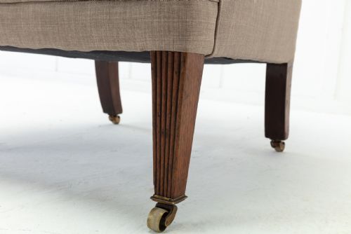 19TH CENTURY ENGLISH MAHOGANY WING CHAIR - ADDITIONAL PHOTO 4
