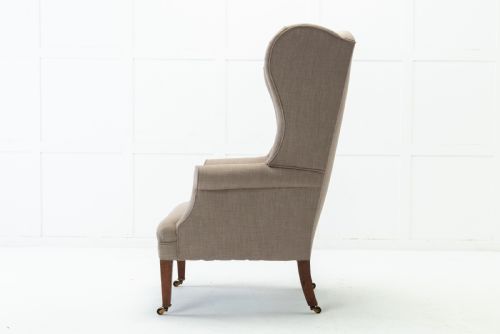 19TH CENTURY ENGLISH MAHOGANY WING CHAIR - ADDITIONAL PHOTO 5