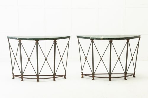 pair of french 1940s iron console tables - CATEGORY: ANTIQUE TABLES - DATED 1940