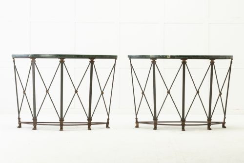 PAIR OF FRENCH 1940S IRON CONSOLE TABLES - ADDITIONAL PHOTO 1