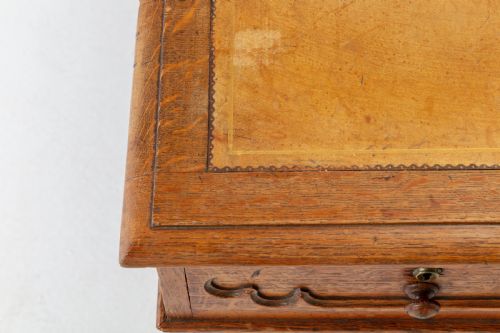 19TH CENTURY ENGLISH REGENCY GOTHIC OAK PARTNERS DESK - ADDITIONAL PHOTO 4