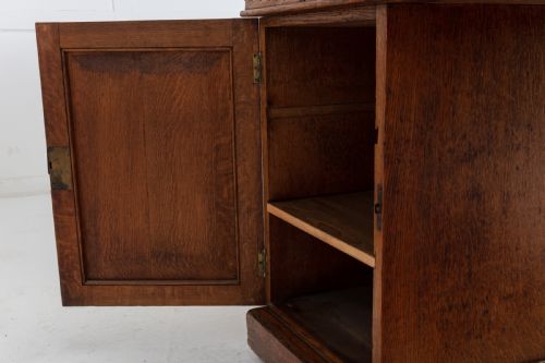 19TH CENTURY ENGLISH REGENCY GOTHIC OAK PARTNERS DESK - ADDITIONAL PHOTO 6